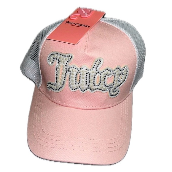 NWT Juicy Couture Pink Pearl Cap NWT Juicy Couture Womens 3D Pearl & Rhinestone Logo  main image 3